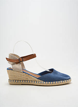 Espadrilles bout rond talon de 4 à 6cm bleu VERBENAS femme