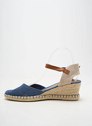Espadrilles bout rond talon de 4 à 6cm bleu VERBENAS femme
