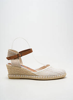 Espadrilles bout rond talon de 4 à 6cm blanc VERBENAS femme