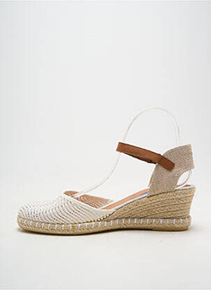 Espadrilles bout rond talon de 4 à 6cm blanc VERBENAS femme