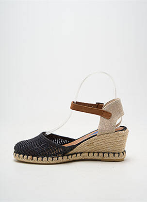 Espadrilles bout rond talon de 4 à 6cm noir VERBENAS femme