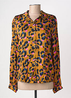 Chemisier tissage crêpe manches longues jaune LOLA ESPELETA femme