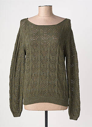 Pull col bateau manches longues vert JULIE GUERLANDE femme