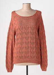 Pull col bateau manches longues orange JULIE GUERLANDE femme