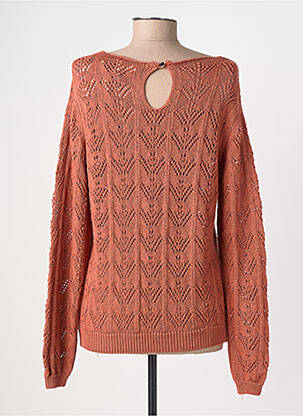 Pull col bateau manches longues orange JULIE GUERLANDE femme