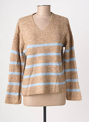 Pull stretch manches longues marron BRANDTEX femme