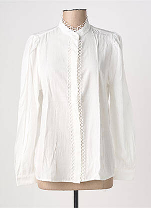 Chemisier coupe cintrée manches longues blanc BRANDTEX femme