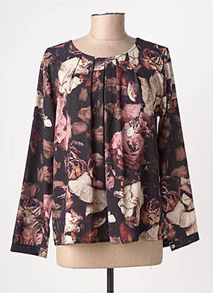 Blouse légère et transparente manches longues noir QUATRE VINGT JOURS femme