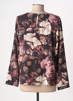Blouse légère et transparente manches longues noir QUATRE VINGT JOURS femme