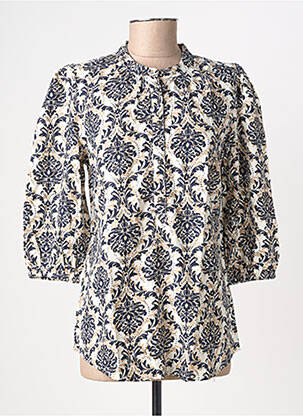 Blouse tissage popeline manches 3/4 beige BRANDTEX femme