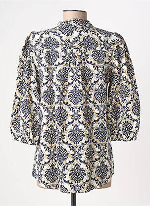 Blouse tissage popeline manches 3/4 beige BRANDTEX femme