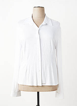 Chemisier coupe cintrée manches longues blanc QUATRE VINGT JOURS femme