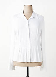 Chemisier coupe cintrée manches longues blanc QUATRE VINGT JOURS femme