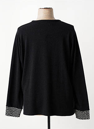 Pull coupe droite manches longues noir QUATRE VINGT JOURS femme