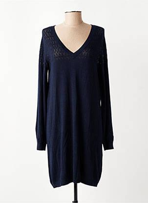 Robe pull coupe droite manches longues bleu LOLA ESPELETA femme