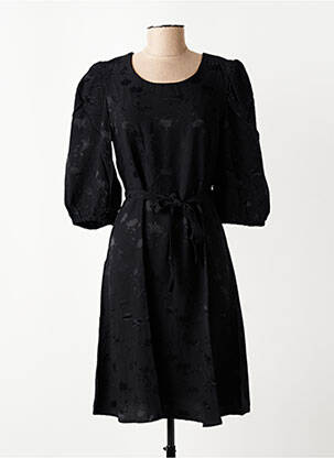 Robe mi-longue manches 3/4 manches 3/4 noir JULIE GUERLANDE femme