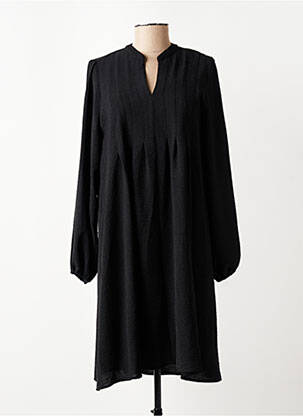 Robe mi-longue manches longues manches longues noir JULIE GUERLANDE femme