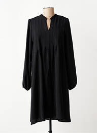 Robe mi-longue manches longues manches longues noir JULIE GUERLANDE femme