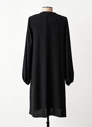 Robe mi-longue manches longues manches longues noir JULIE GUERLANDE femme