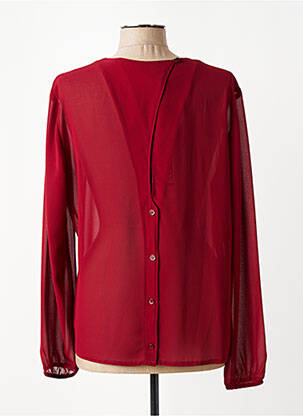 Blouse légère et transparente manches longues rouge QUATRE VINGT JOURS femme