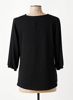 Top tissage crêpe manches 3/4 noir QUATRE VINGT JOURS femme