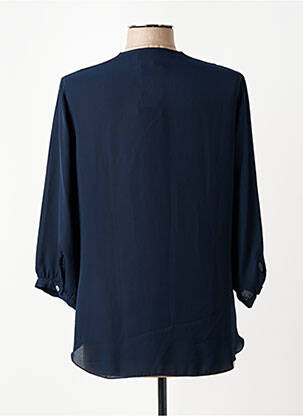 Blouse manches longues manches longues bleu QUATRE VINGT JOURS femme