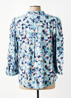 Chemisier imprimé fantaisie manches 3/4 bleu BRANDTEX femme