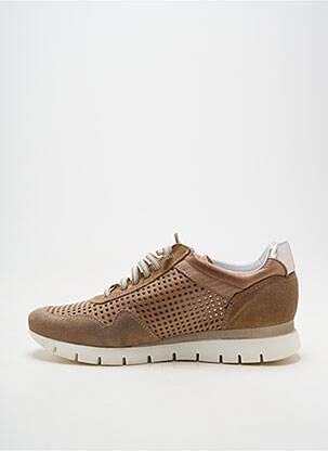 Baskets fermeture elastique talon plat jusqu'à 3cm marron CHACAL femme