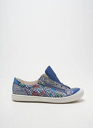 Baskets tissage satiné bout rond bleu BOPY fille