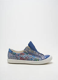 Baskets tissage satiné bout rond bleu BOPY fille