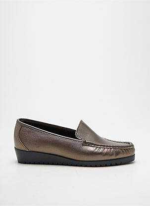 Mocassins tissage satiné talon plat jusqu'à 3cm marron BOISSY femme