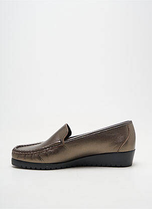 Mocassins tissage satiné talon plat jusqu'à 3cm marron BOISSY femme