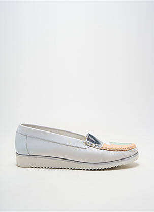 Mocassins tissage satiné talon plat jusqu'à 3cm blanc PEDI GIRL femme