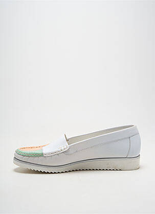 Mocassins tissage satiné talon plat jusqu'à 3cm blanc PEDI GIRL femme