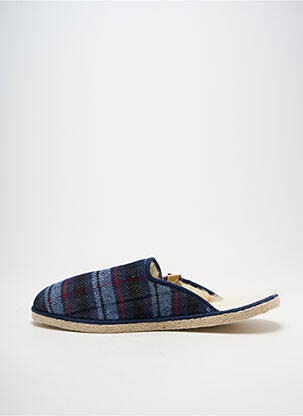 Chaussons/pantoufles bout rond bout rond bleu FARGEOT homme