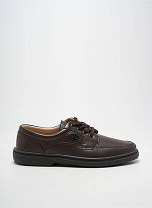 Derbies tissage satiné talon bas marron LIGHT homme