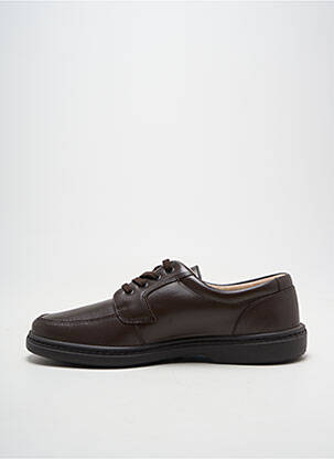 Derbies tissage satiné talon bas marron LIGHT homme