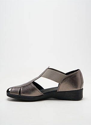 Sandales/nu pieds tissage satiné talon plat jusqu'à 3cm argent LONGO femme