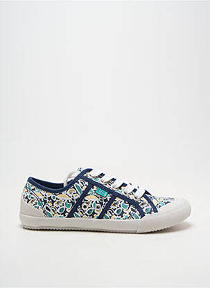 Baskets bout rond talon plat jusqu'à 3cm bleu TBS femme