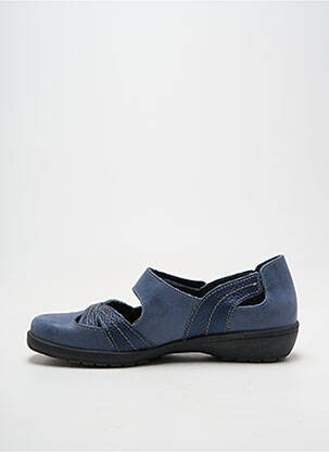 Ballerines fermeture scratch talon plat jusqu'à 3cm bleu SUAVE femme