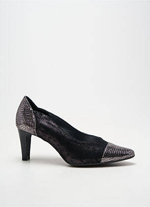 Escarpins tissage satiné talon de 4 à 6cm noir J.METAYER femme