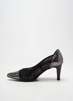 Escarpins tissage satiné talon de 4 à 6cm noir J.METAYER femme