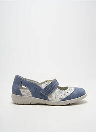 Ballerines fermeture scratch talon plat jusqu'à 3cm bleu SUAVE femme