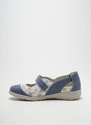 Ballerines fermeture scratch talon plat jusqu'à 3cm bleu SUAVE femme