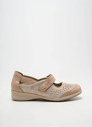 Ballerines fermeture scratch talon plat jusqu'à 3cm beige SUAVE femme