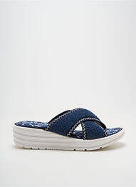 Mules/sabots bout ouvert talon de 4 à 6cm bleu KOOMAC femme