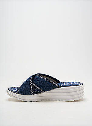 Mules/sabots bout ouvert talon de 4 à 6cm bleu KOOMAC femme