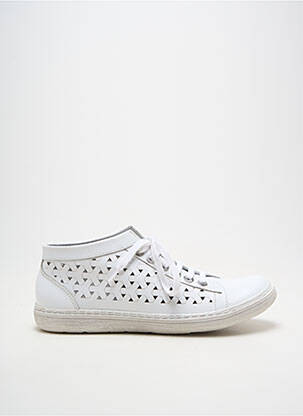 Baskets bout rond talon plat jusqu'à 3cm blanc CHACAL femme