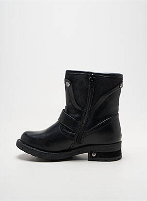 Bottines/boots tissage satiné talon bas noir SK8 fille