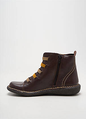 Bottines/boots tissage satiné bout rond marron BRAN'S garçon